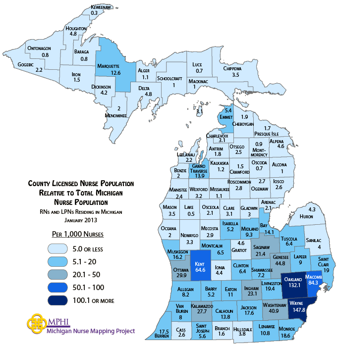 nurse population map